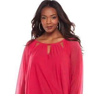 Jennifer Lopez Pink Cutout Blouse Plus 0X 14/16
